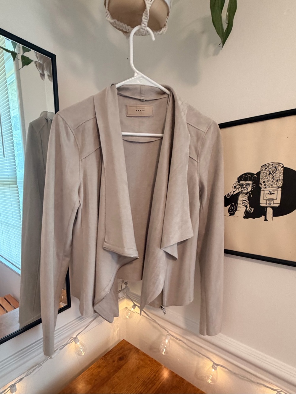 Blank NYC Cream Suede Jacket